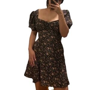 FRENCH CONNECTION Sz10 Fontini Puff Sleeve Mini Dress Baby Doll Floral Fairycore